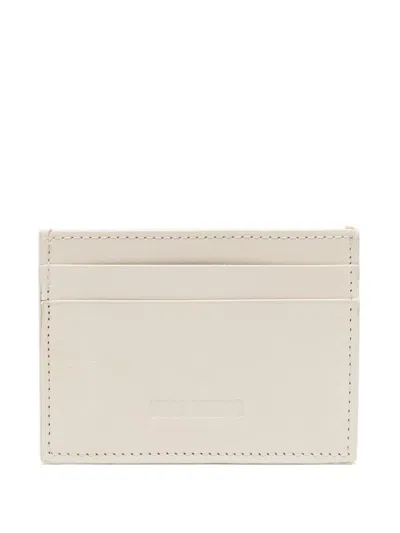 Uma Wang Logo-debossed Leather Cardholder In Neutrals