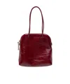 Uma Wang Small Glossy Leather Tote Bag In Red Mustard