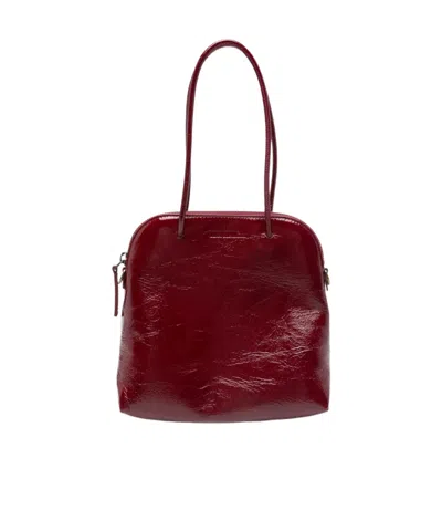 Uma Wang Logo Embossed Zipped Tote Bag In Red Mustard
