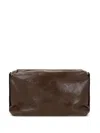 Uma Wang Logo-debossed Leather Shoulder Bag In Brown