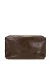Uma Wang Logo-debossed Leather Shoulder Bag In Brown