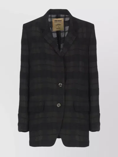 UMA WANG LONG BLAZER WITH NOTCHED LAPELS AND POCKETS