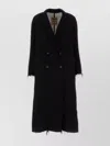 Uma Wang Long Double-breasted Wool Blend Coat In Black