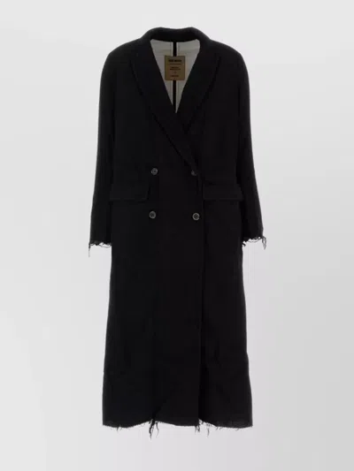 UMA WANG LONG DOUBLE-BREASTED WOOL BLEND COAT