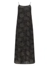 Uma Wang Long Dress Anaya Maxi Spaghetti Straps Floral In Black