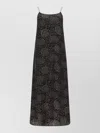 Uma Wang Long Dress Anaya Maxi Spaghetti Straps Floral In Black