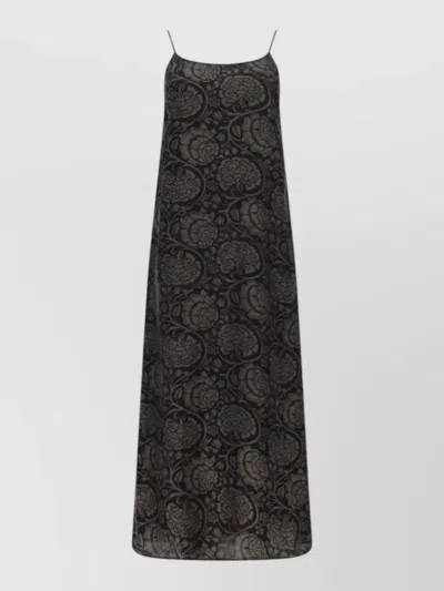 UMA WANG LONG DRESS ANAYA MAXI SPAGHETTI STRAPS FLORAL