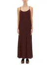 Uma Wang Spaghetti Strap Maxi Dress Daya In Brown