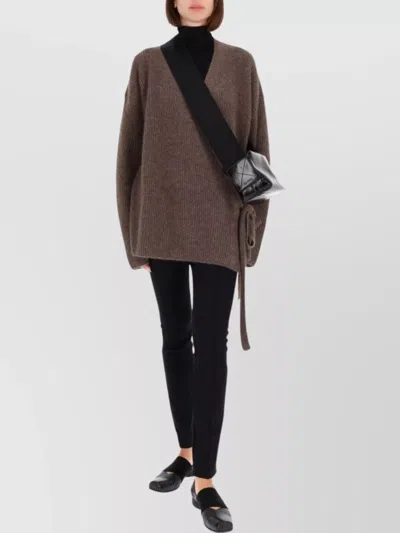 Uma Wang Long Knit Cardigan Belted Waist