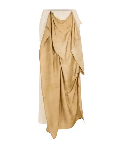 Uma Wang Long Midi Skirt In Brown