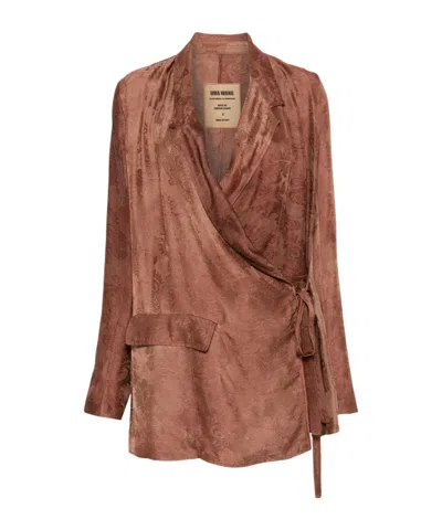 Uma Wang Long Sleeve Casual Jacket In Brown