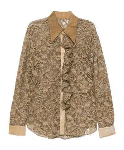 Uma Wang Long Sleeve Shirt In Brown