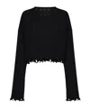 Uma Wang Cropped Ribbed Knitwear Top With Long Sleeves In Black