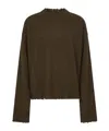 Uma Wang Green Cashmere Sweater With Distressed Details In Green
