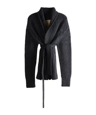 Uma Wang Long-sleeved Cardigan In Black