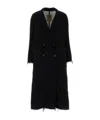 Uma Wang Long Double-breasted Wool Blend Coat In Blue