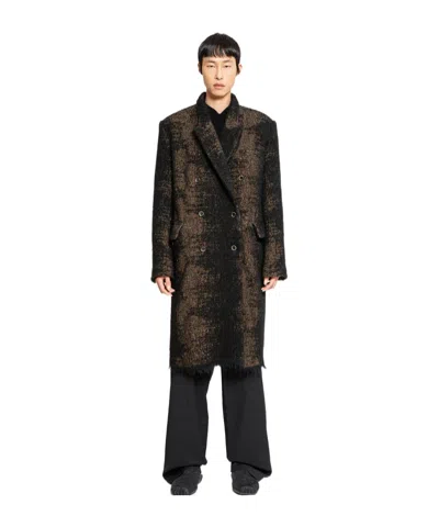 Uma Wang Long-sleeved Coat In Black