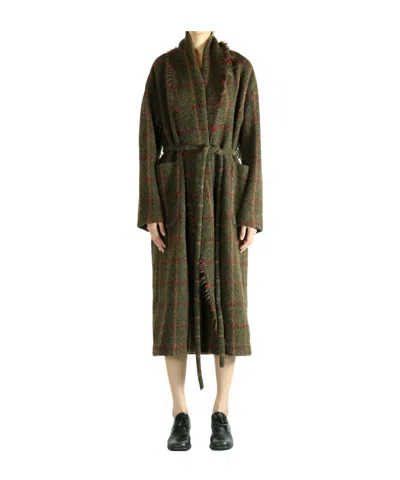 Uma Wang Long-sleeved Coat In Green