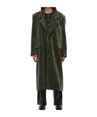 Uma Wang Long-sleeved Coat In Green