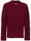 Uma Wang Texture-finish Cardigan In Red