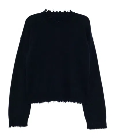 Uma Wang Long-sleeved Knitwear In Blue