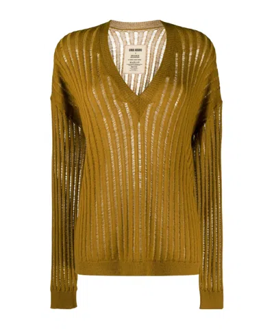 Uma Wang Long-sleeved Knitwear In Brown