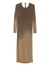 Uma Wang Long-sleeved Maxi Dress In Brown