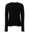 Uma Wang Ribbed Frayed Cashmere Sweater In Black