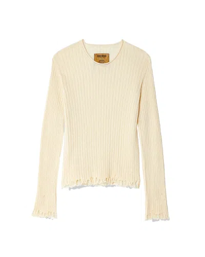 Uma Wang Long-sleeved Pullover Sweater In Nude