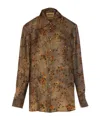 Uma Wang Floral Print Long Sleeve Top With Pocket In Green