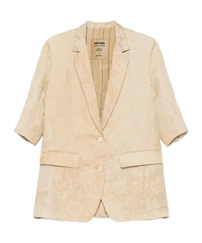 Uma Wang Long-sleeved Suit Jacket In Neutrals