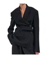 Uma Wang Long-sleeved Suit Jacket In Black