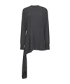Uma Wang Grey Cashmere Knit Asymmetric Sweater In Black