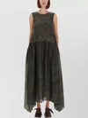 Uma Wang Long Sleeveless Dress High-low Hem In Black