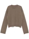 Uma Wang Distressed Sweater In Brown