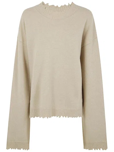 Uma Wang Distressed Knitted Jumper In Brown