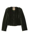 Uma Wang Long-sleeves Velvet Jacket In Green