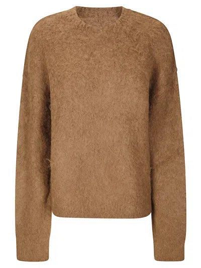 Uma Wang Long Slv Top Sweater In Brown