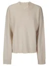 Uma Wang Long Slv Top Sweater In Neutral