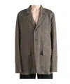 Uma Wang Chevron-pattern Notch-lapels Jacket In Gray