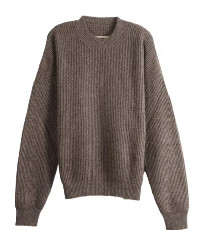 Uma Wang Long-sleeve Crew-neck Sweater In Brown