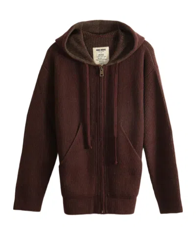 Uma Wang Long-sleeve Zip-up Cardigan In Brown