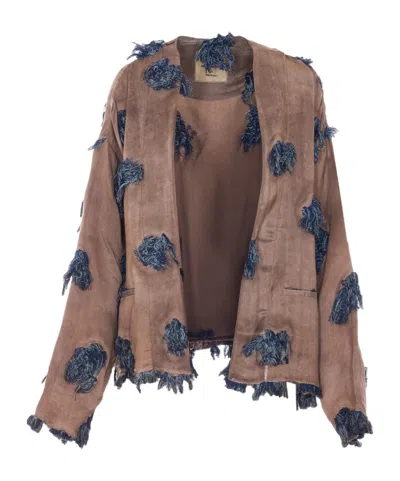 Uma Wang Klarke Fringe-detail Jacket In Neutral