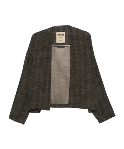 Uma Wang Long-sleeved Casual Jacket In Brown