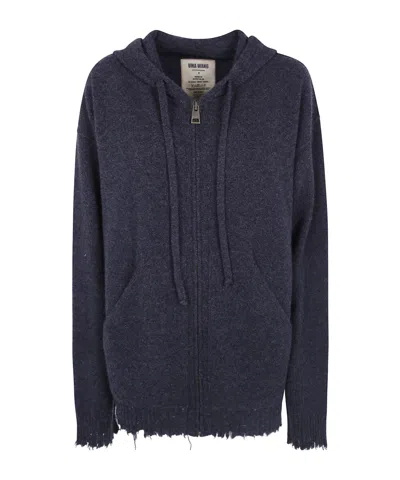 Uma Wang Long-sleeved Knitted Sweater In Blue