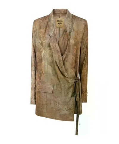 Uma Wang Long-sleeved Casual Jacket In Brown