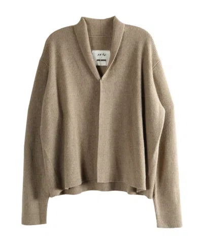 Uma Wang Long-sleeved Sweater In Brown