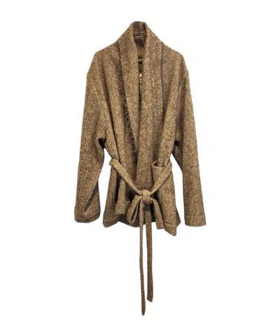 Uma Wang Long-sleeved Tie-waist Cardigan In Multi