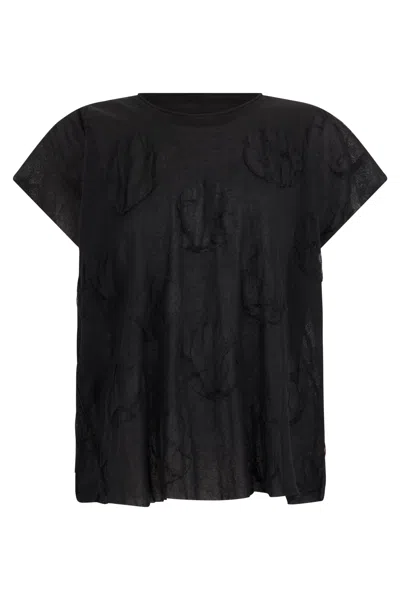 Uma Wang Loose Shirt In Cotton And Polyamide Blend In Black
