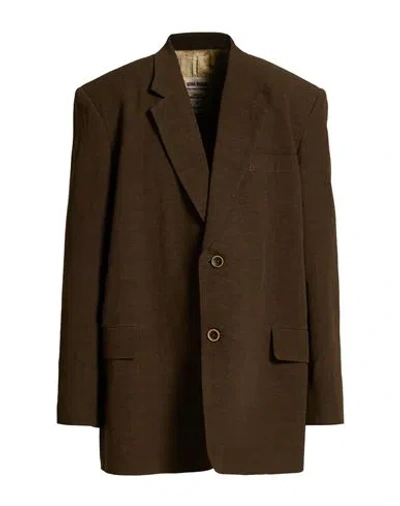 Uma Wang Man Blazer Dark Brown Size M Viscose, Linen